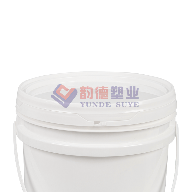 20L美式乳白色PP塑料桶带盖容器 